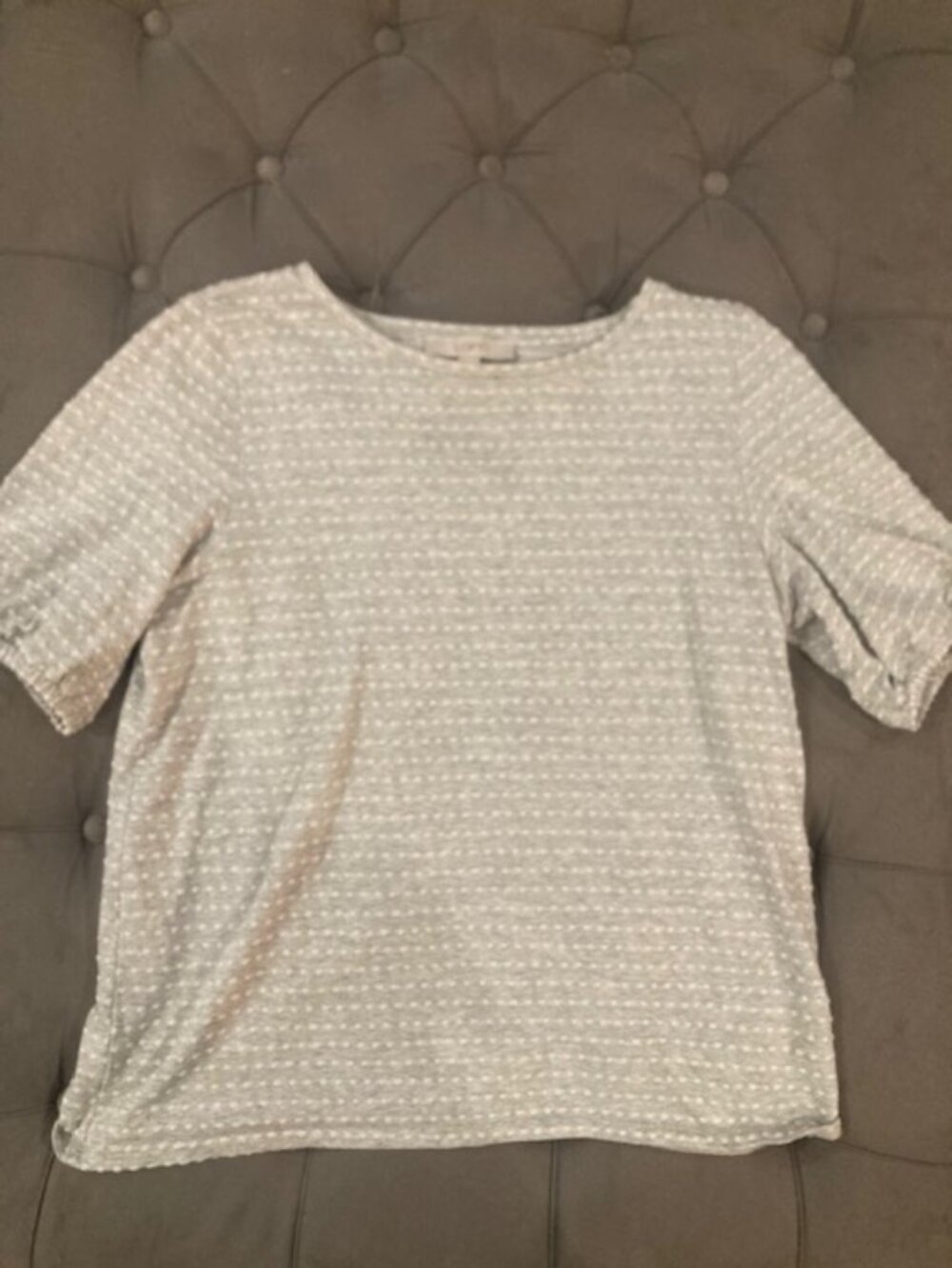 Women's Loft Blouse Gray and White